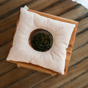 Banco para vaporización plegable® + almohadón + totebag - Almohadón Rosa